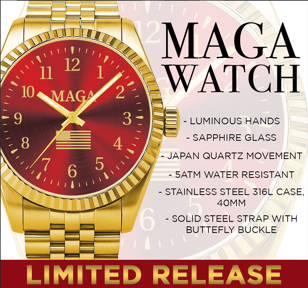 Gold & Red MAGA Watch