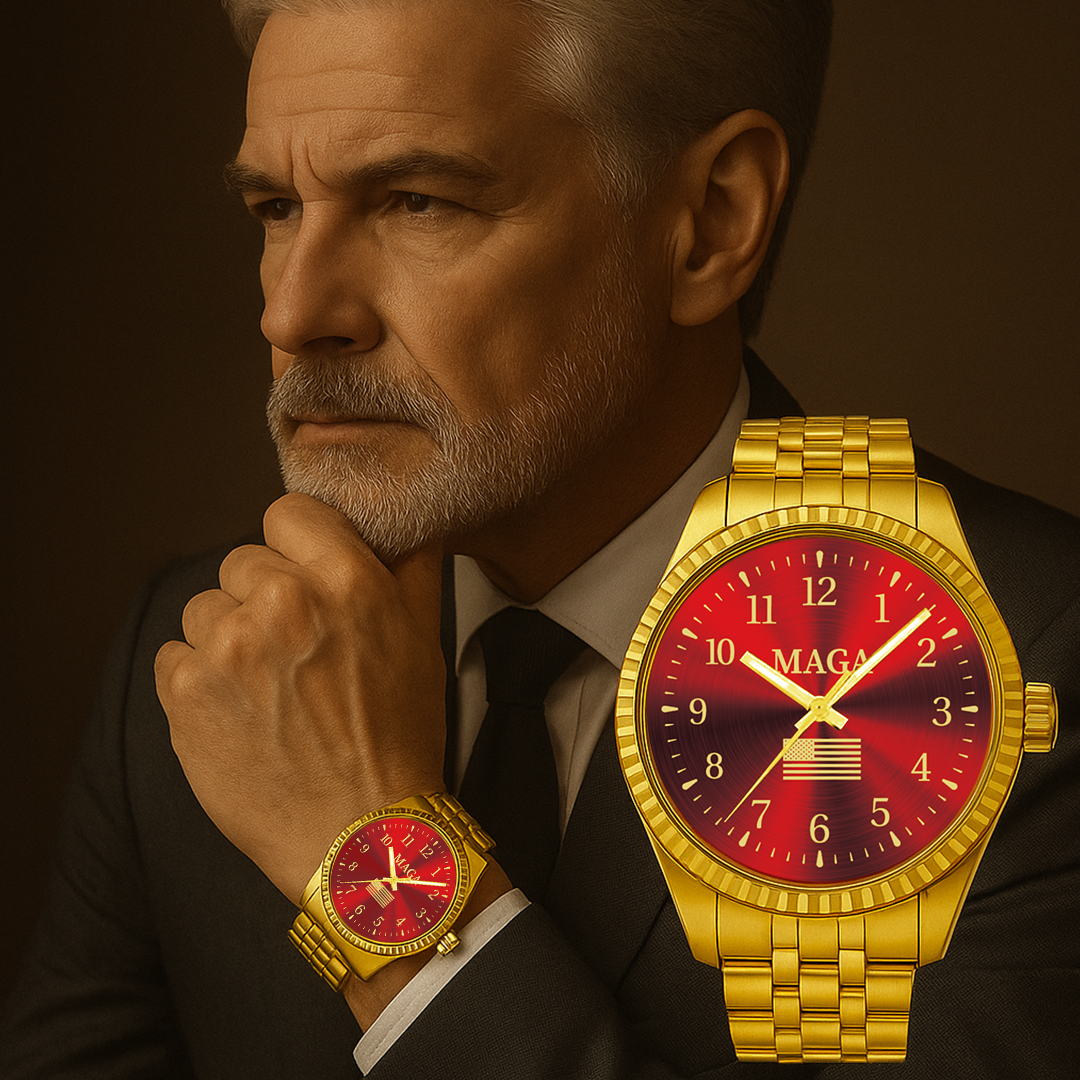 Gold & Red MAGA Watch